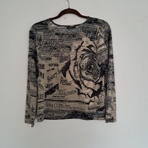 Y2K Vintage Top Shirt Women's Large L Cyber Grunge Goth Rhinestones Whimsigoth